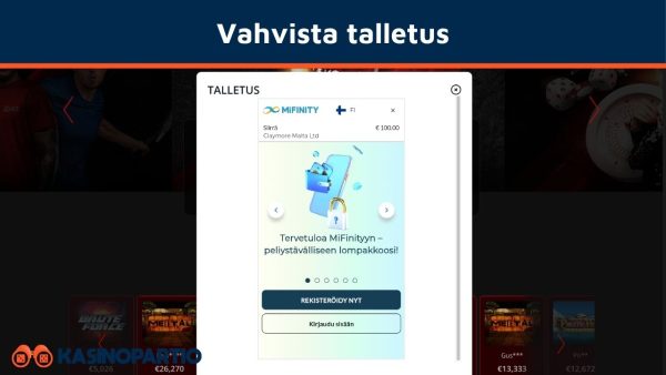 Vahvista verkkopankkitalletus