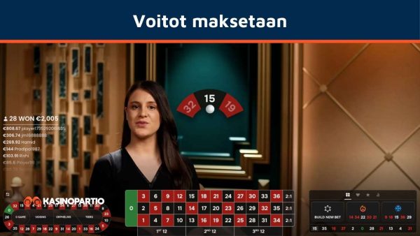 Rulettipöydän hoitaja maksaa voitot