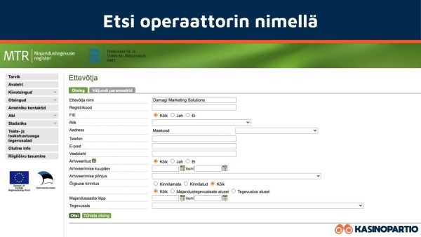 Etsi Viron kasinoa operaattorin nimellä