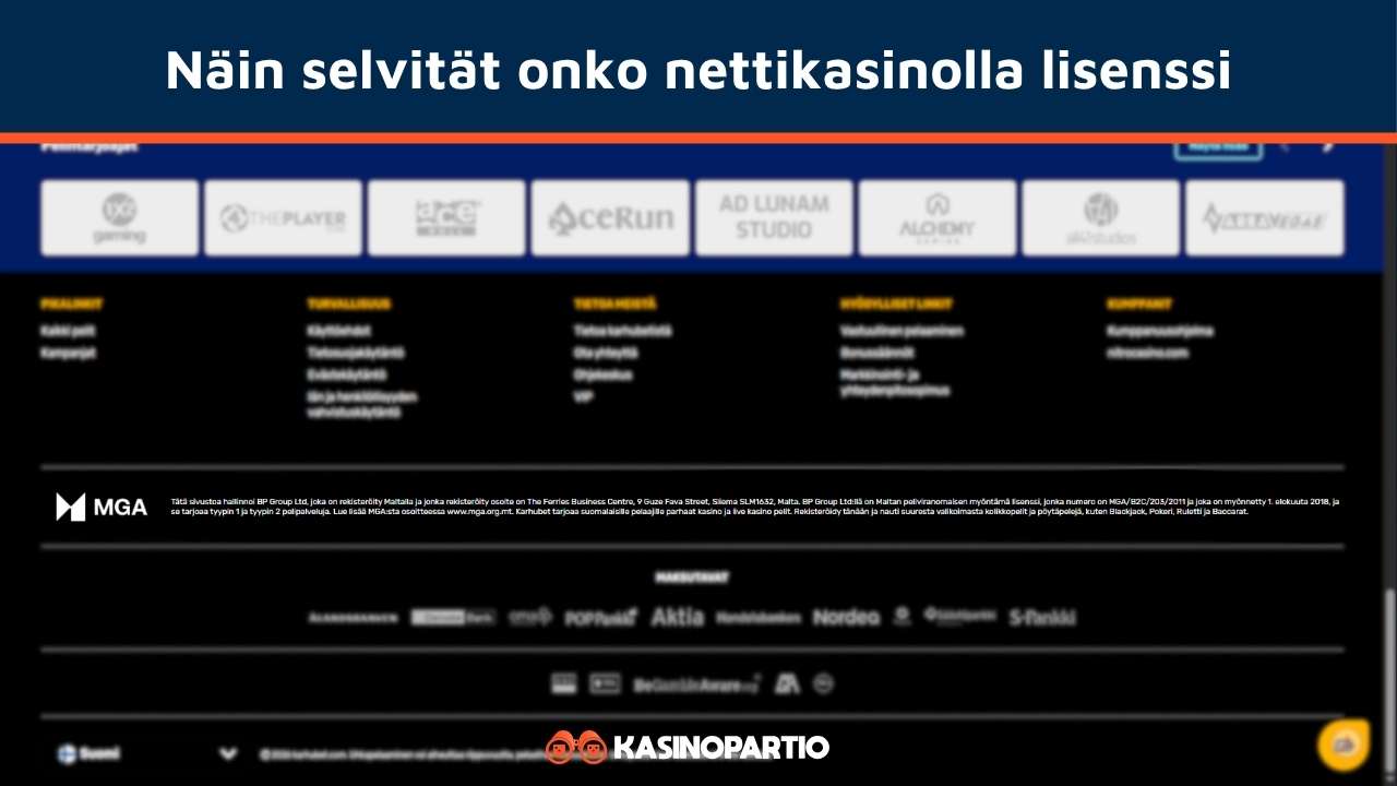 Selvitä onko kasinolla lisenssi