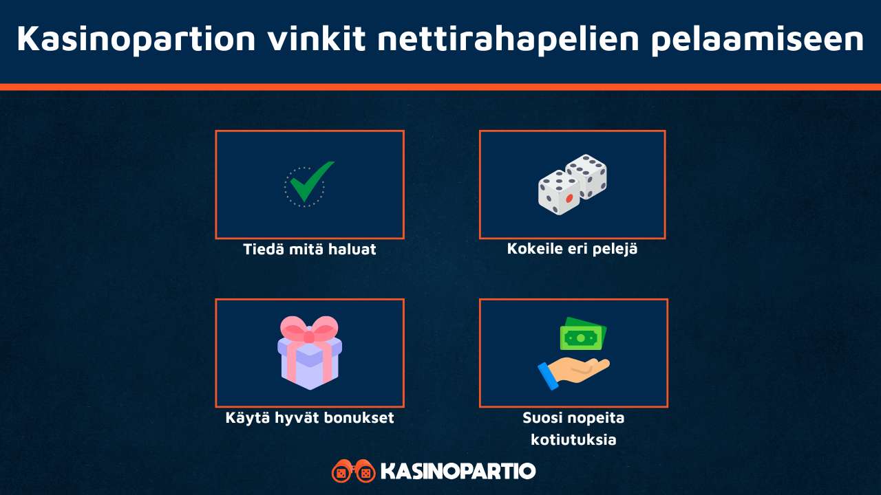 Kasinopartion vinkit nettirahapelien pelaamiseen