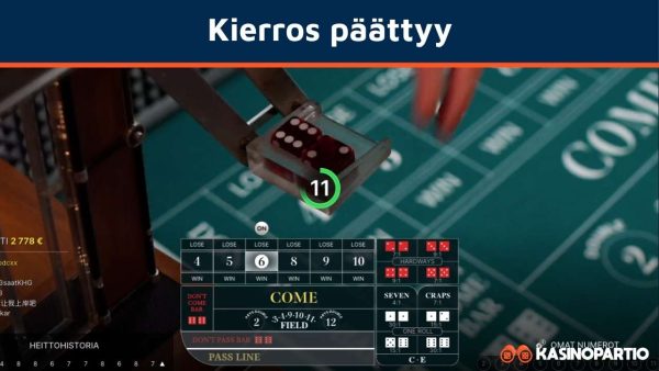 craps kierros päättyy