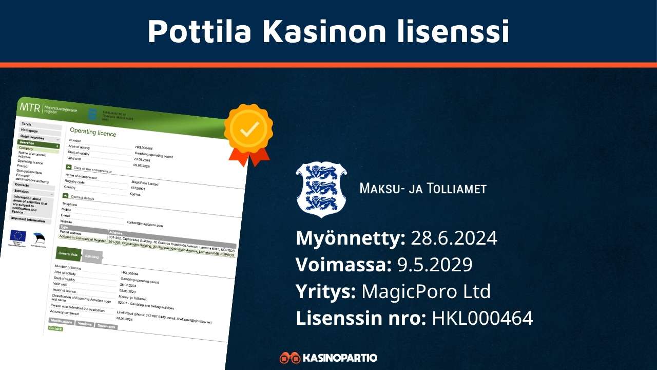 Pottila Kasino lisenssi