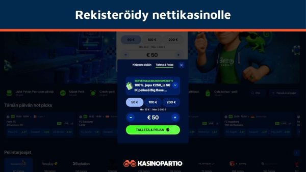 rekisteröidy raaputusarpakasinolle