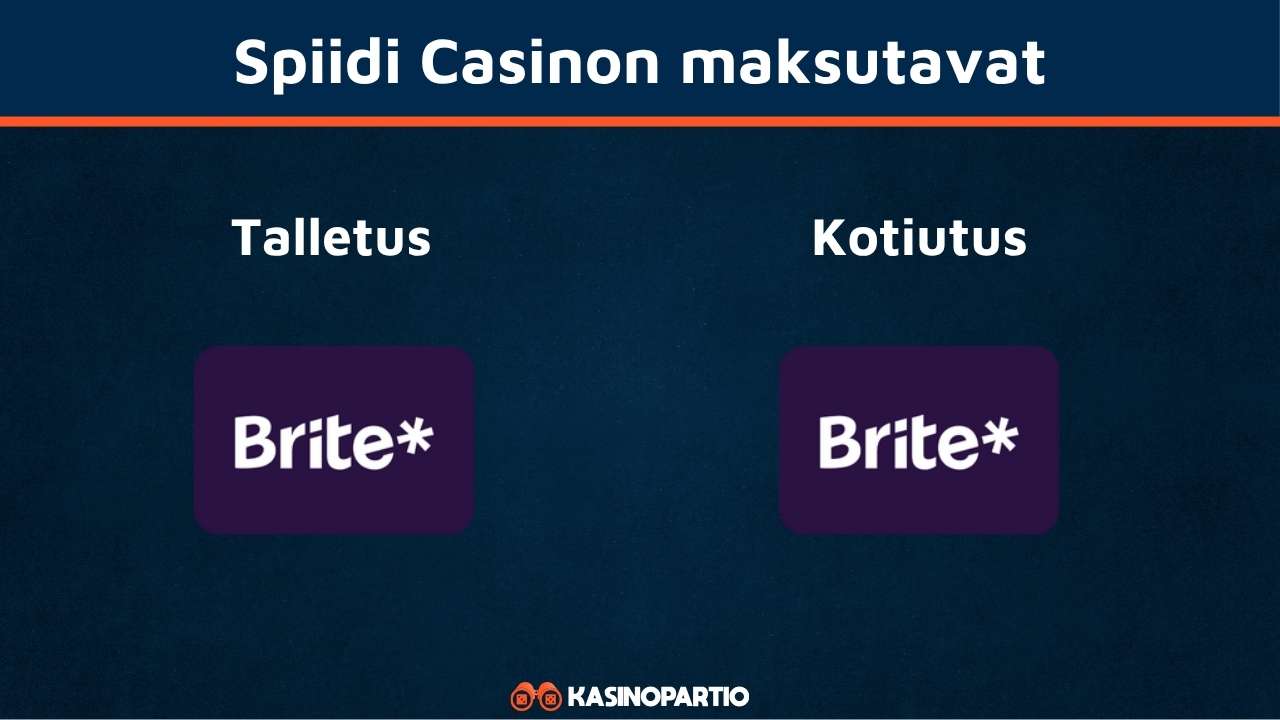 Spiidi-kasinon maksutavat