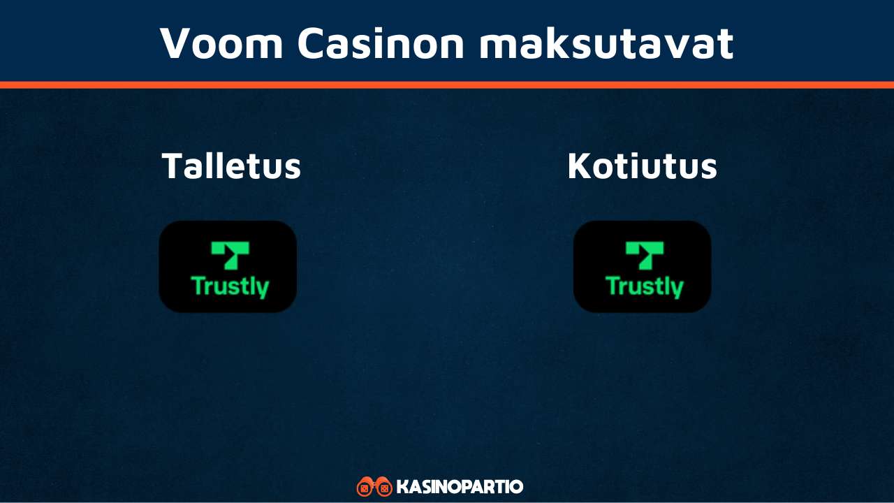Voom Casino maksutavat