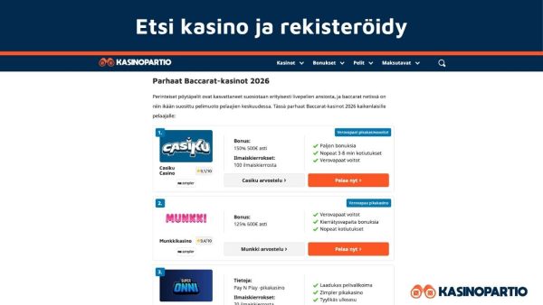 etsi ja rekisteröidy