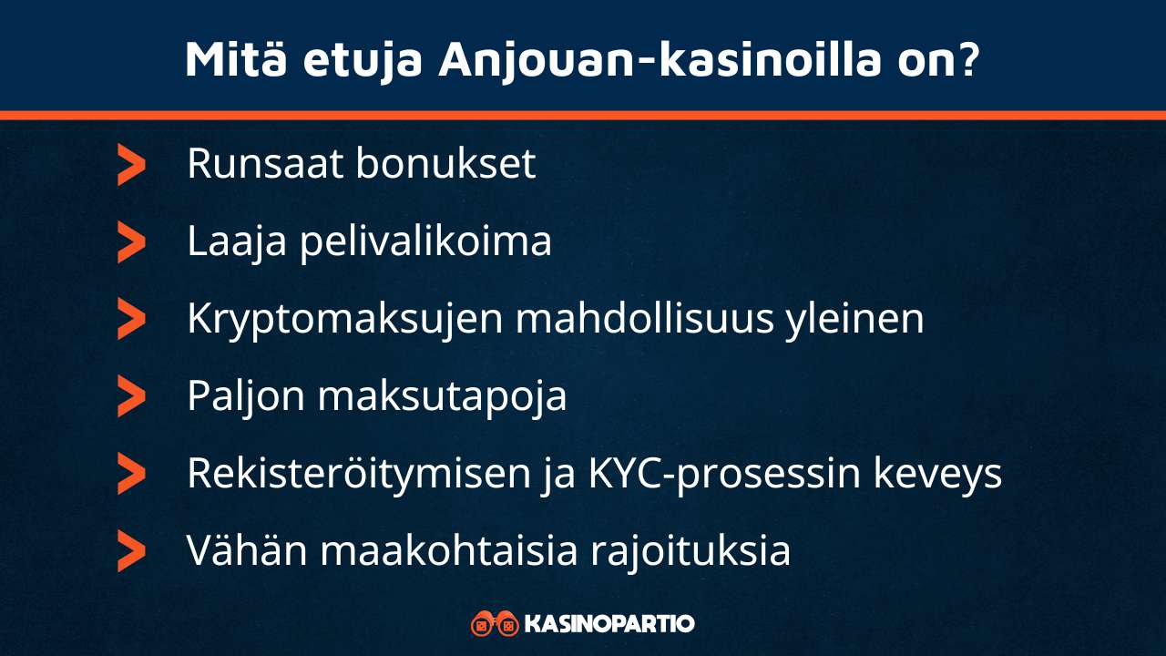 Anjouan kasinot edut