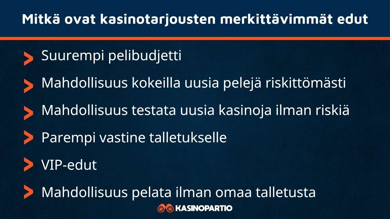 kasinotarjoukset_edut