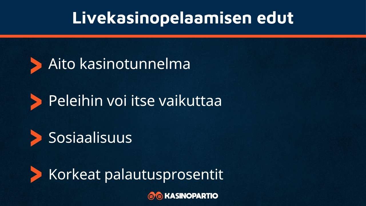 Live casino omaa nämä edut