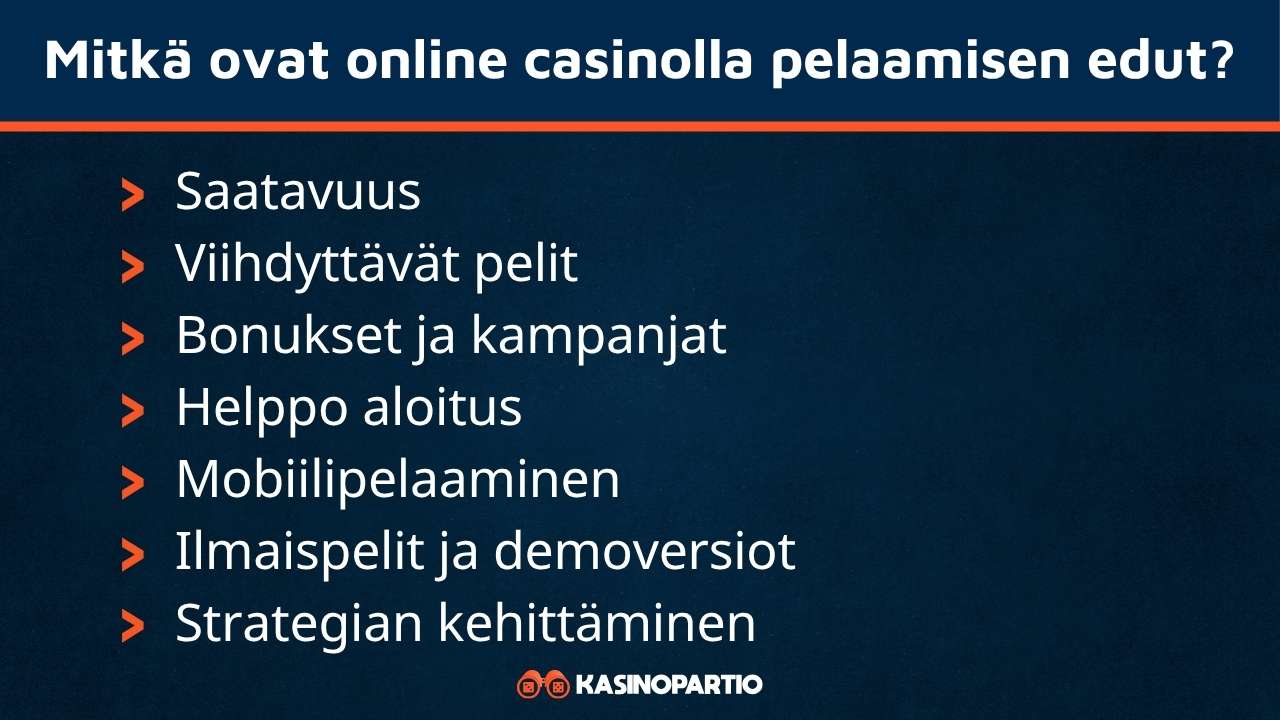 online casinojen edut