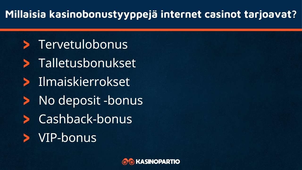online casinojen bonukset