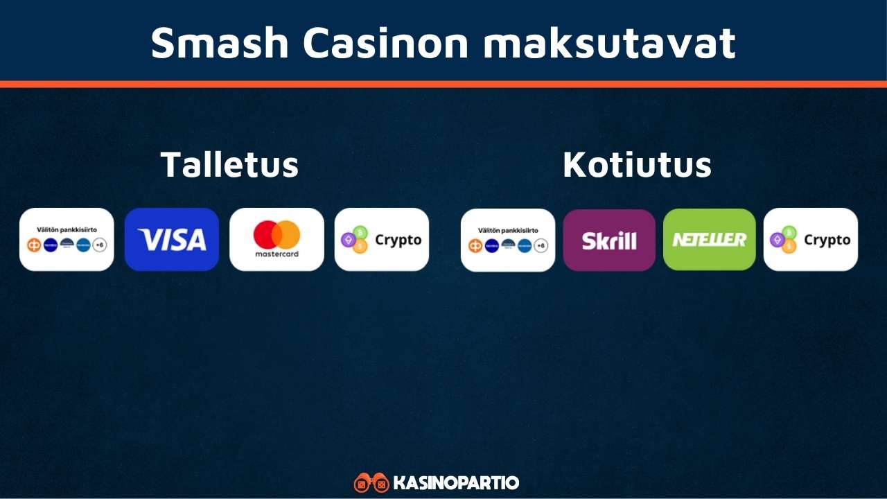 Smash Casino maksutavat