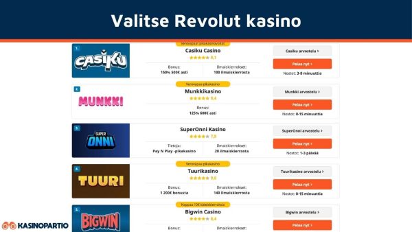 valitse revolut kasino