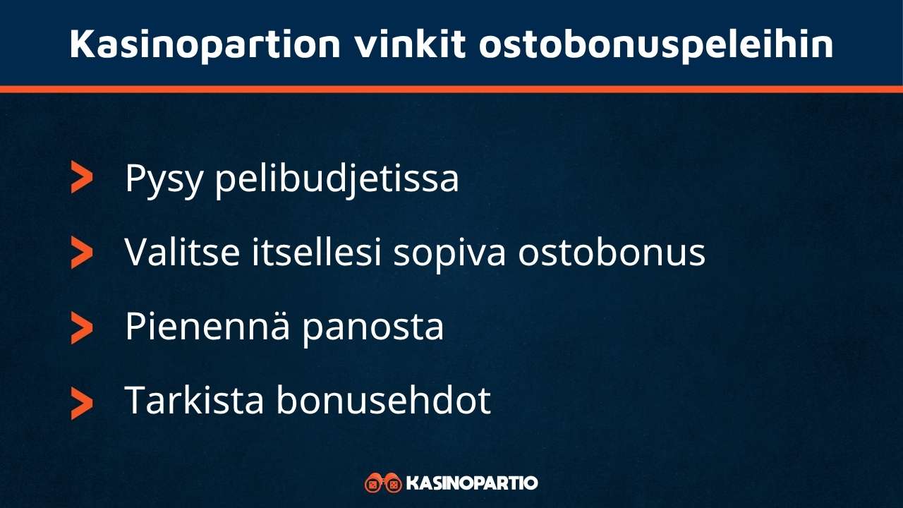Ostobonuspelit vinkkejä
