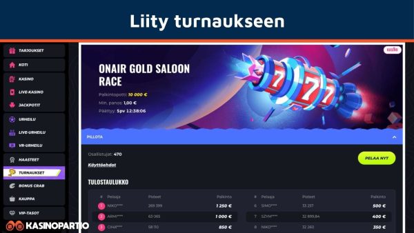Liity kasinoturnaukseen