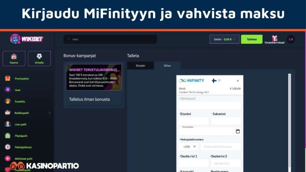 kirjaudu mifinityyn ja vahvista maksu