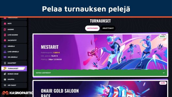 pelaa kasinoturnauksissa