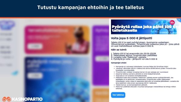 tutustu ja tee talletus