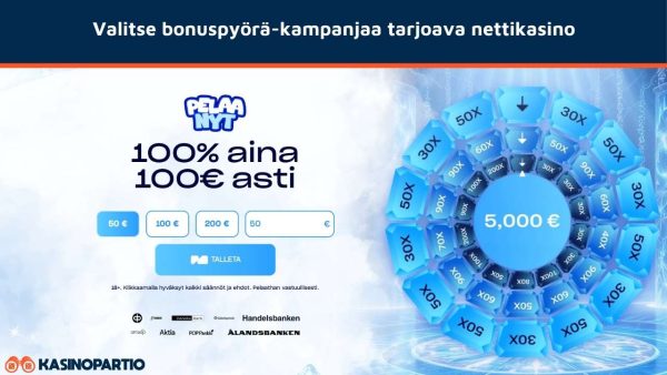 valitse bonuspyöriä tarjoava kasino