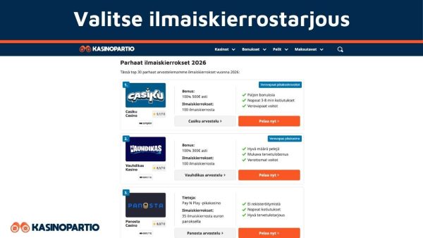 Valitse ilmaiskierrokset