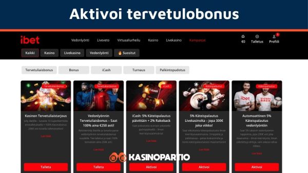 Aktivoi casino tervetulobonus