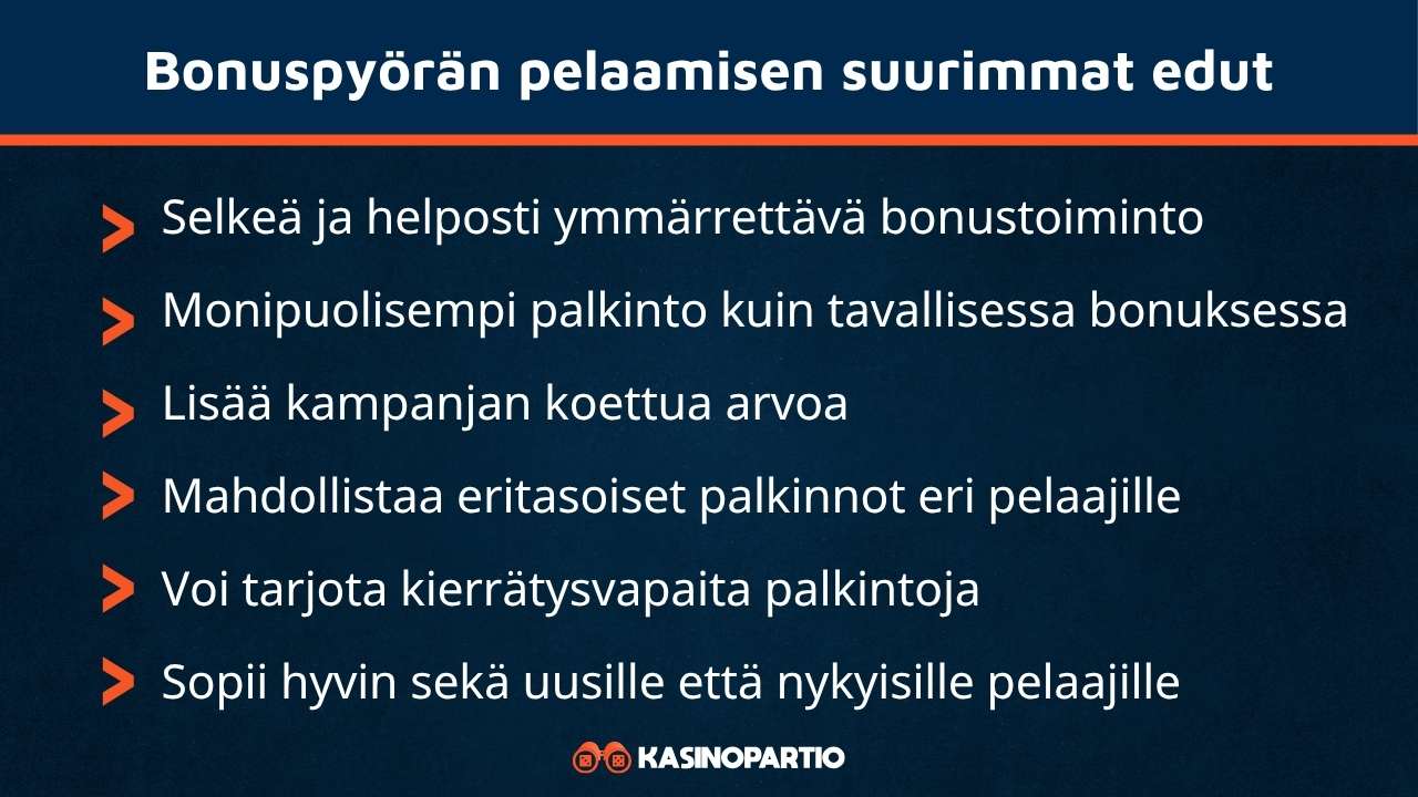 Bonuspyörän edut