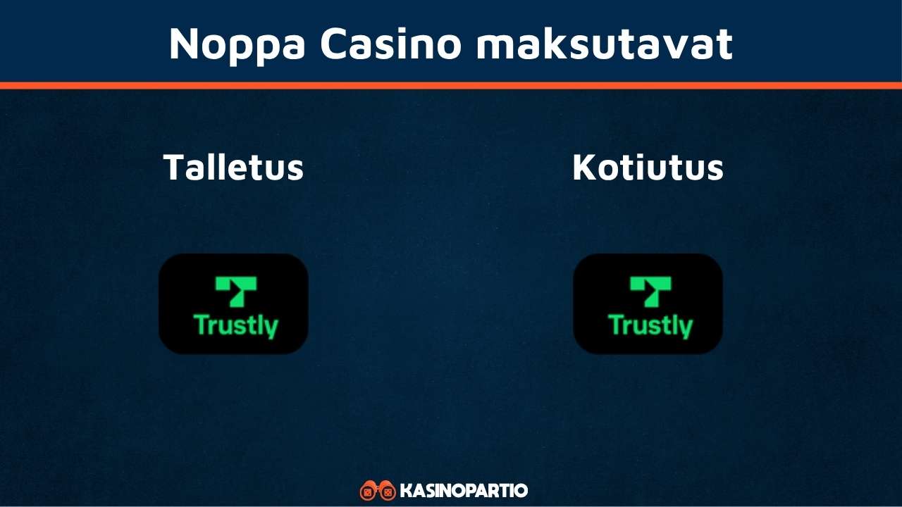 Noppa Casino maksutavat