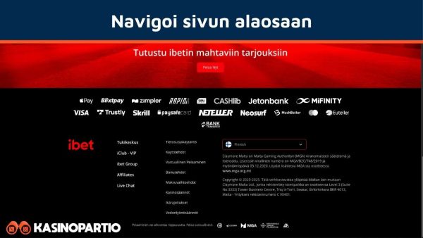 navigoi sivun alaosaan kasinolla ilman suomalaista lisenssiä