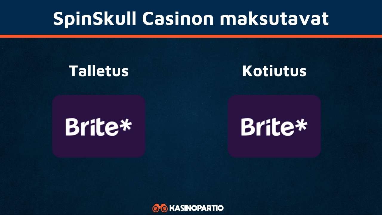Spin Skull kasino maksutavat