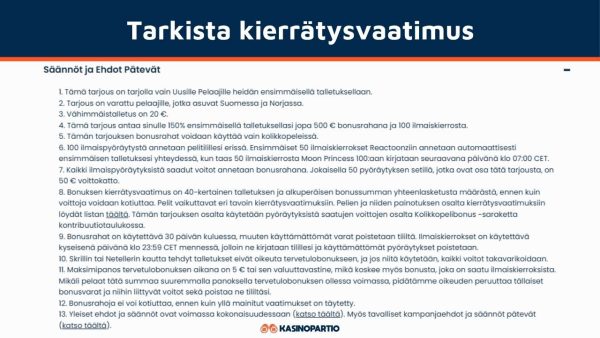 tarkista kierrätysvaatimus