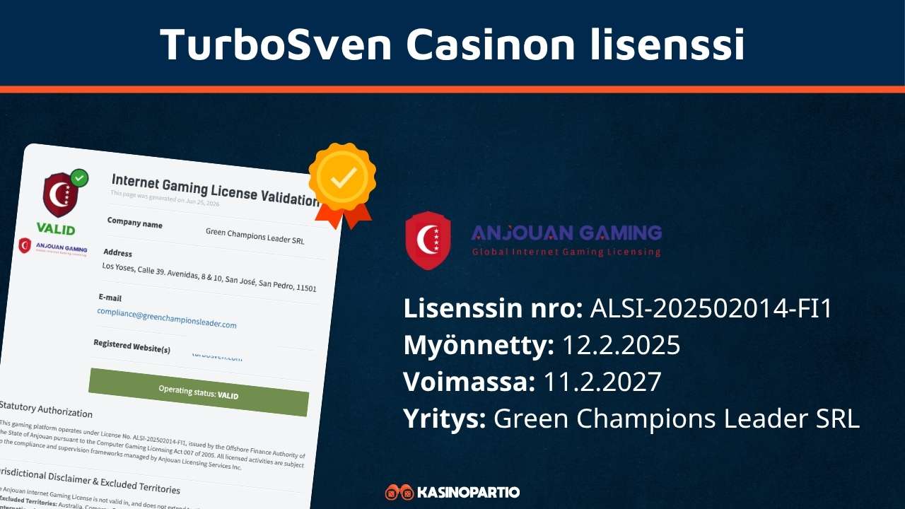 Turbo Sven Casinon lisenssi