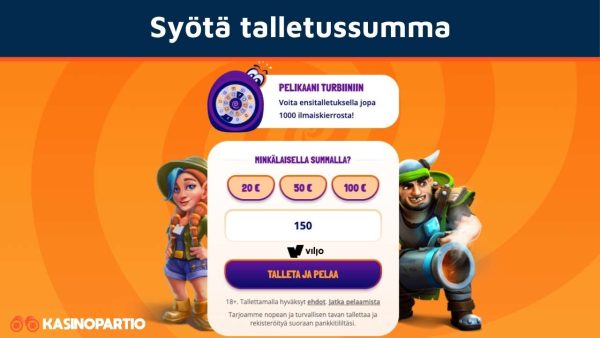 Syötä talletussumma Viljoon