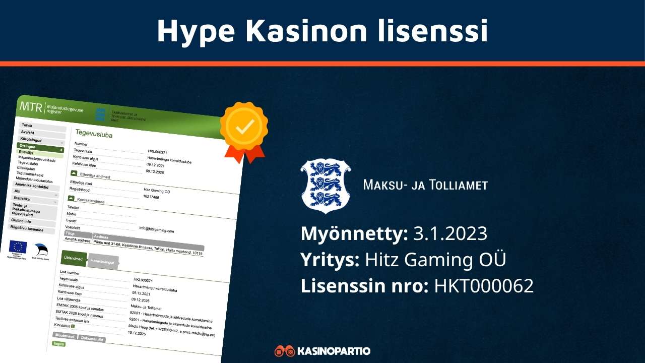 Hype kasinon lisenssi
