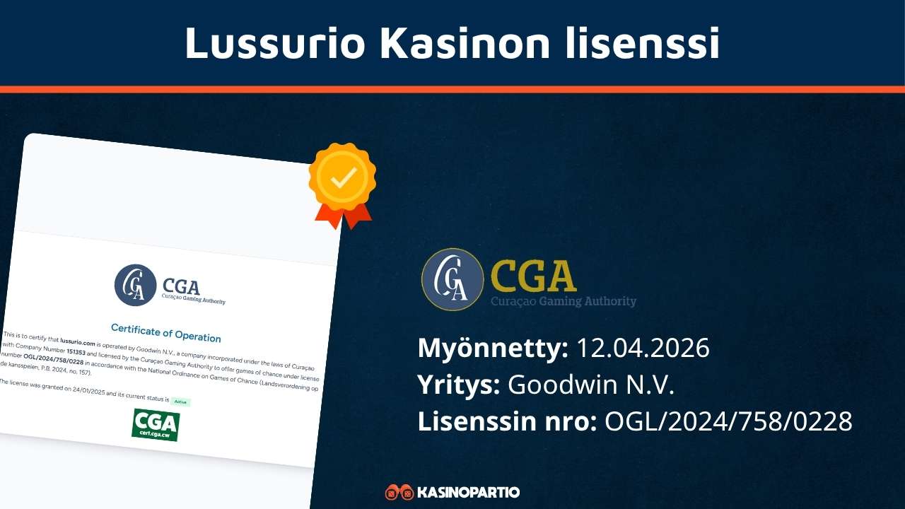 Lussurio kasinon lisenssi