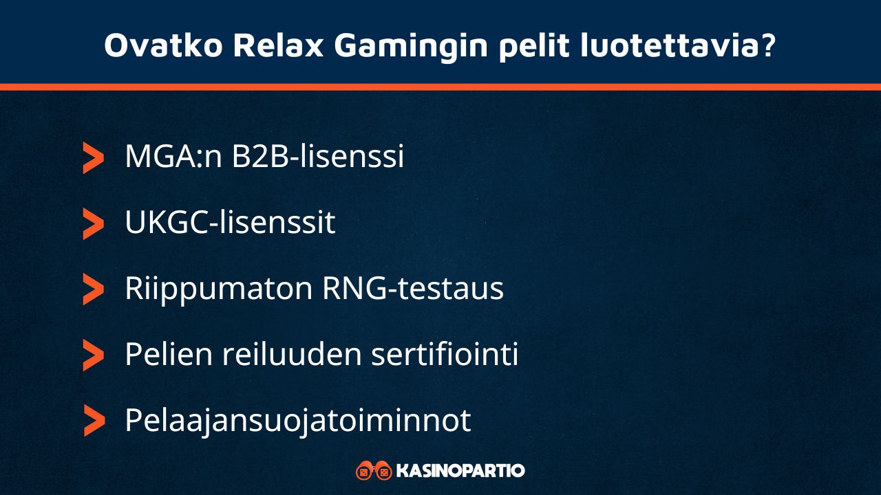 relax gaming luotettavuus