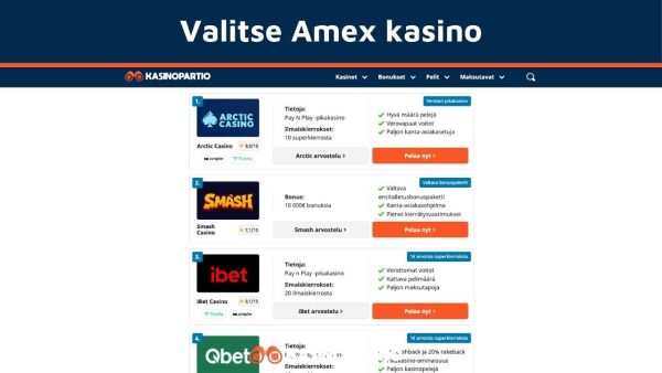 Valitse amex kasino
