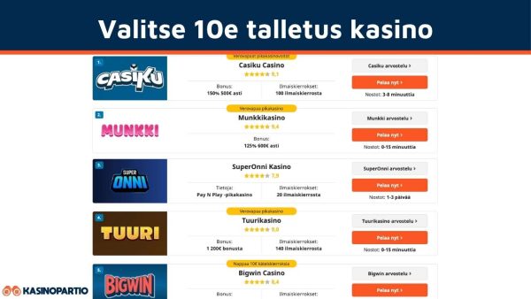 valitse 10e talletuskasino