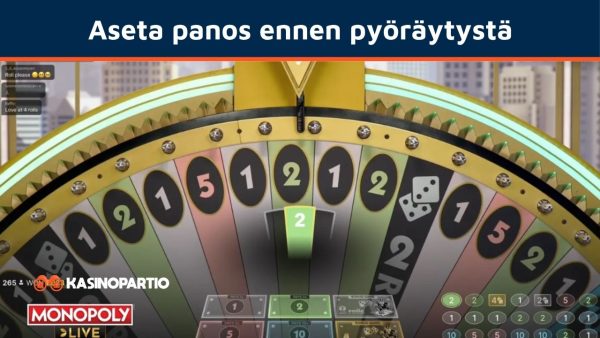 Aseta panos Monopoly Live peliin