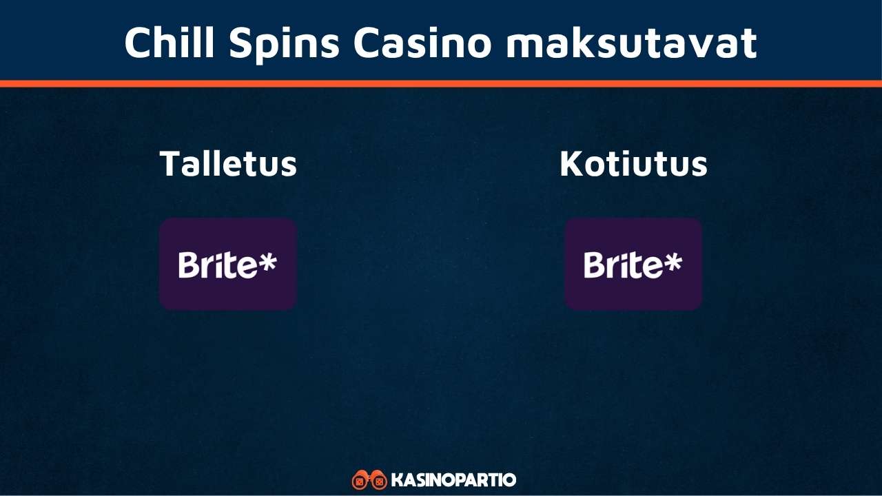Chill Spins Casinon maksutavat