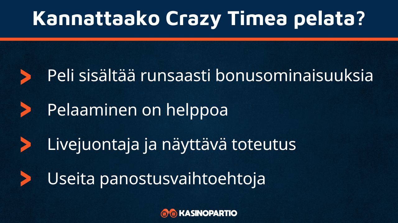 crazy time pelin edut