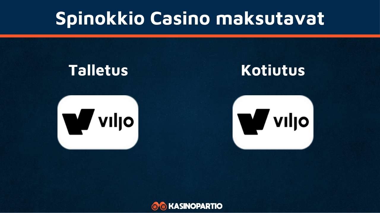 Spinokkio casinon maksutavat