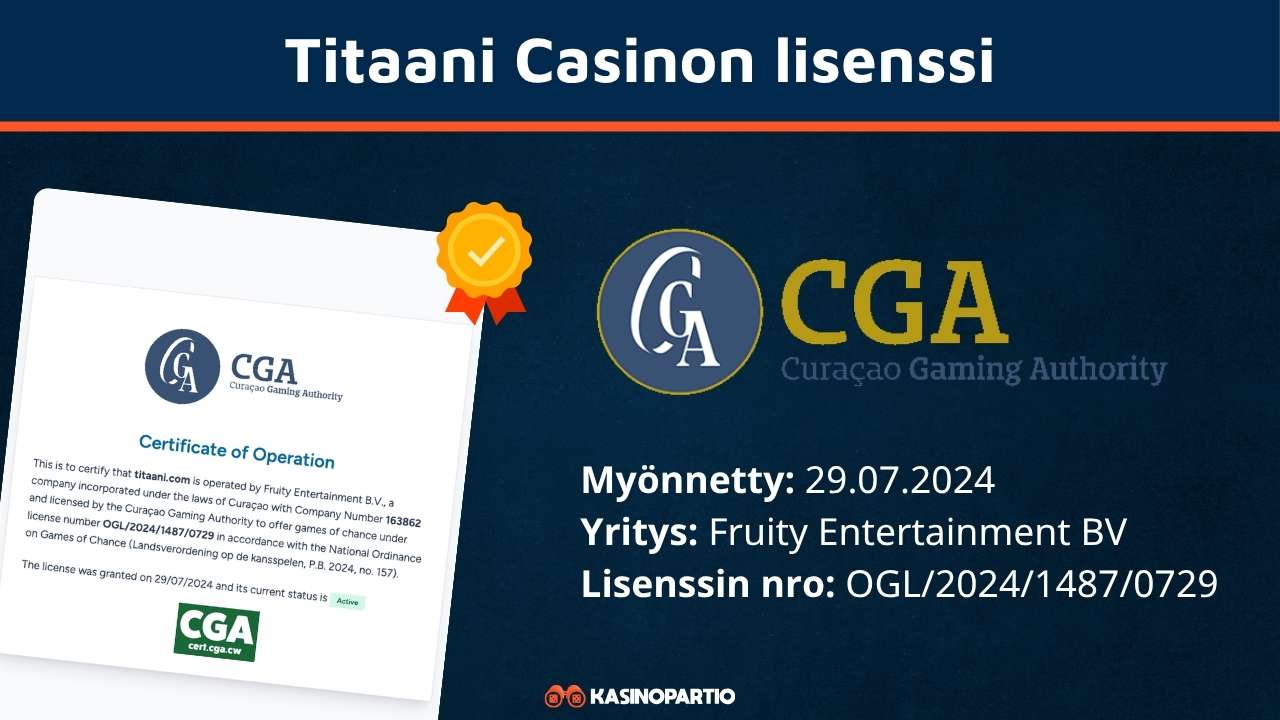 Titaani kasinon lisenssi