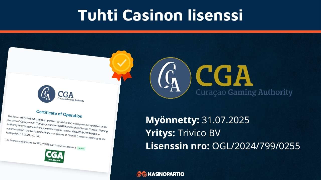 Tuhti Casinon lisenssi