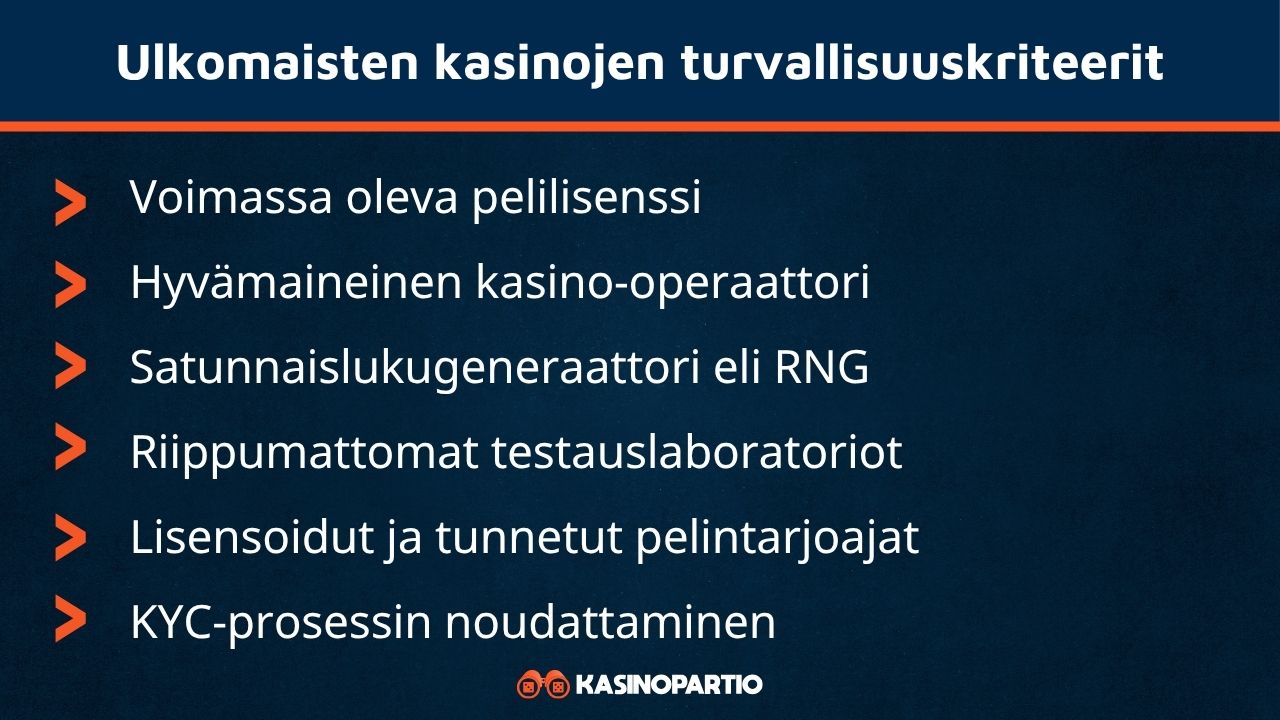 ulkomaisten kasinojen turvallisuus