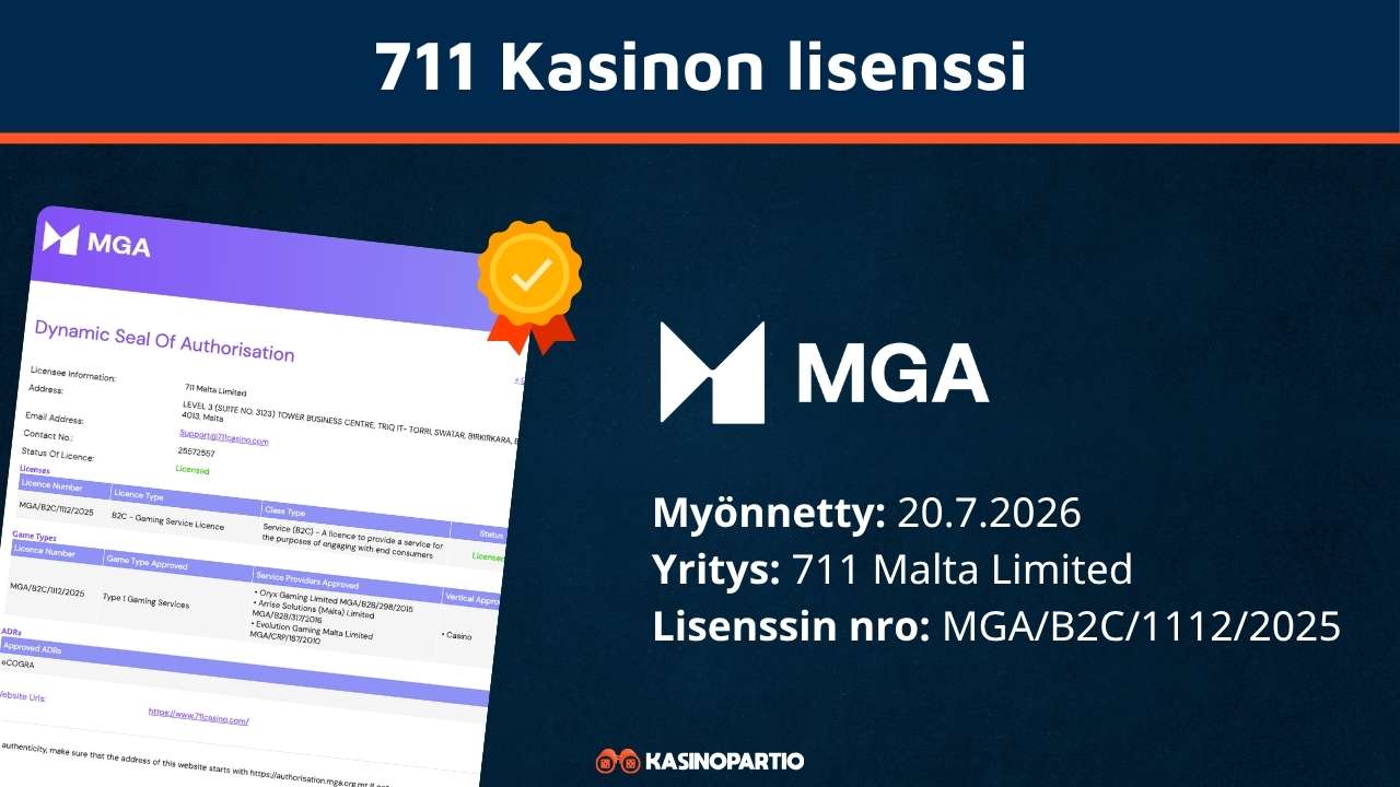 711 nettikasino lisenssi