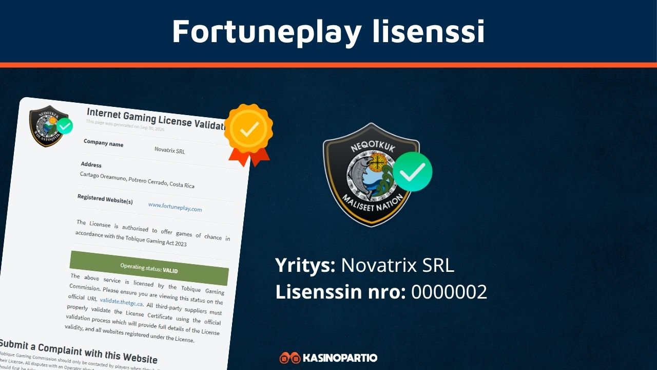 Fortuneplay lisenssi