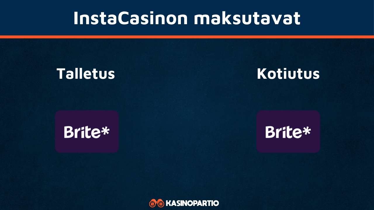InstaCasinon maksutavat