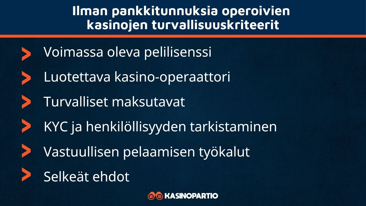 kasino ilman pankkitunnuksia edut